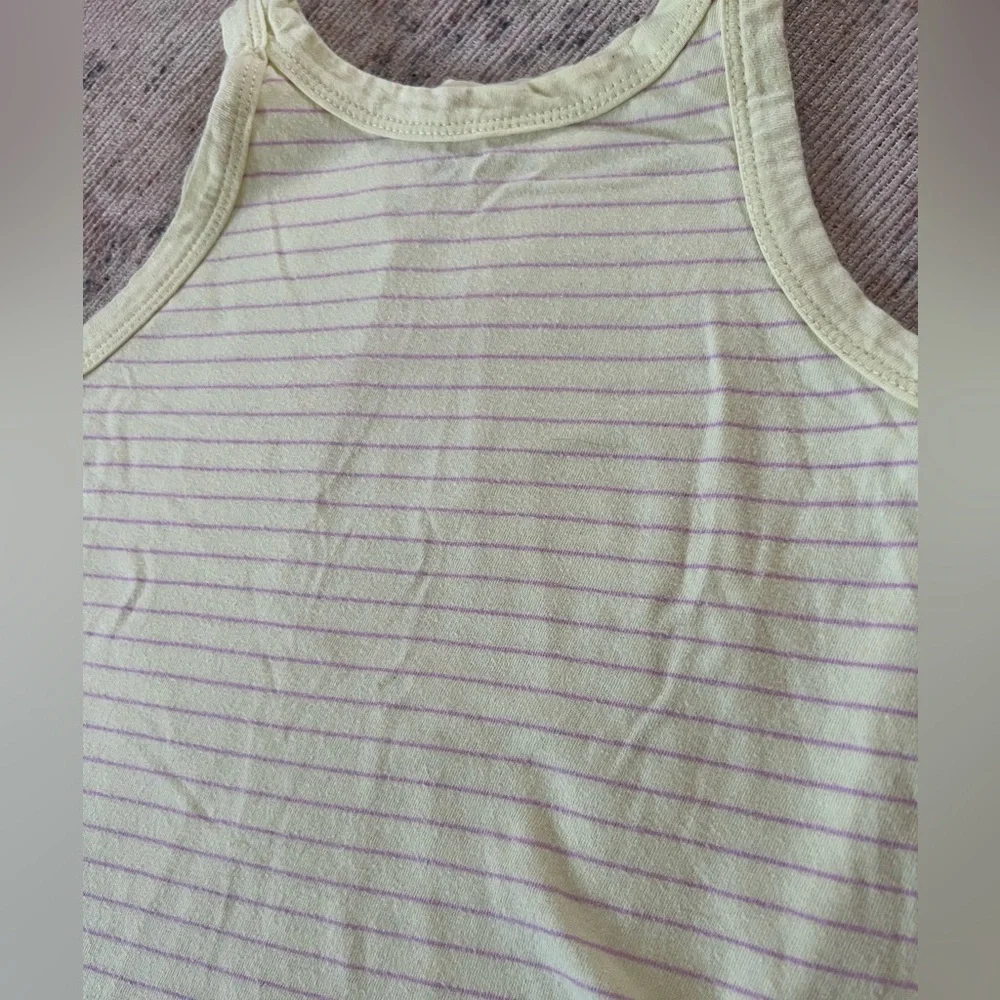 GAP Kids girls high neck Yellow and lavender Striped Tank Top size medium